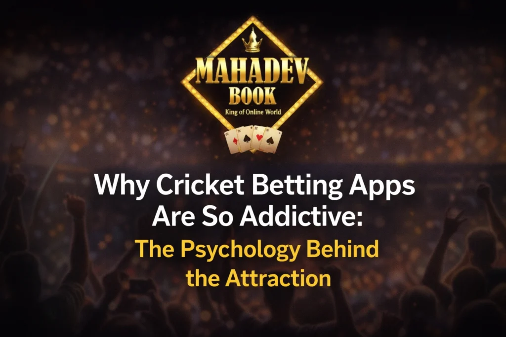 Why cricket betting apps are so addictive psychology behind attraction with Mahadev Book logo