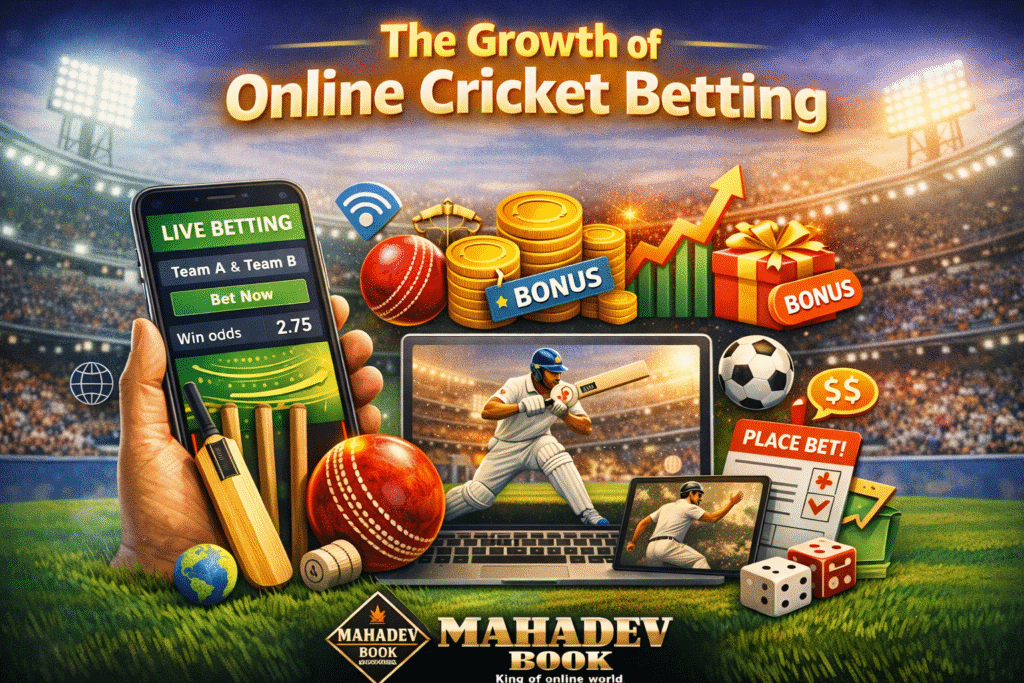 Mahadev Book online cricket betting illustration with live betting app cricket player and bonus offers