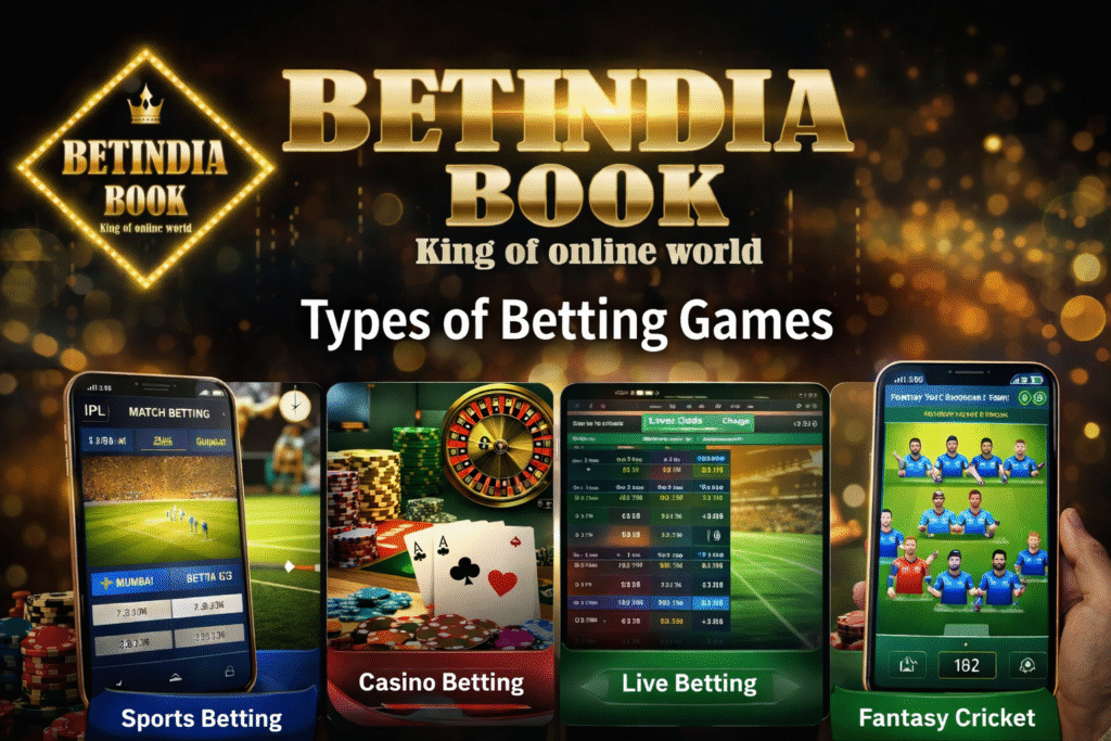 Types of betting games in India including sports betting casino live betting and fantasy cricket BetIndia Book